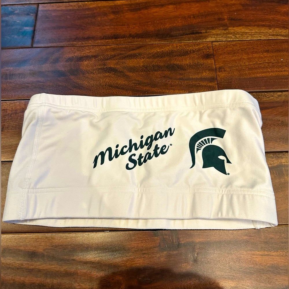 Michigan State Bandeau Tube Top Size Small White and Green